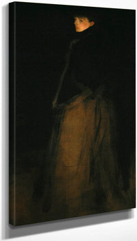 10" x 20" / Canvas Wrap The Fur Jacket Arrangement In Black And Brown By James McNeill Whistler Fine Art Print