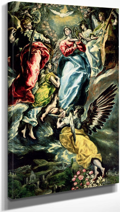 10" x 20" / Canvas Wrap The Immaculate Conception By El Greco Fine Art Print