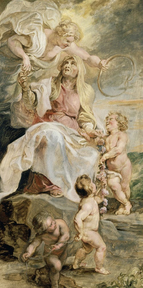 10" x 20" / Fine Art Paper Allegory Of Eternity By Peter Paul Rubens Fine Art Print