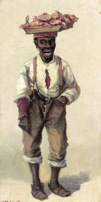 10" x 20" / Fine Art Paper Crab Seller By William Aiken Walker Fine Art Print