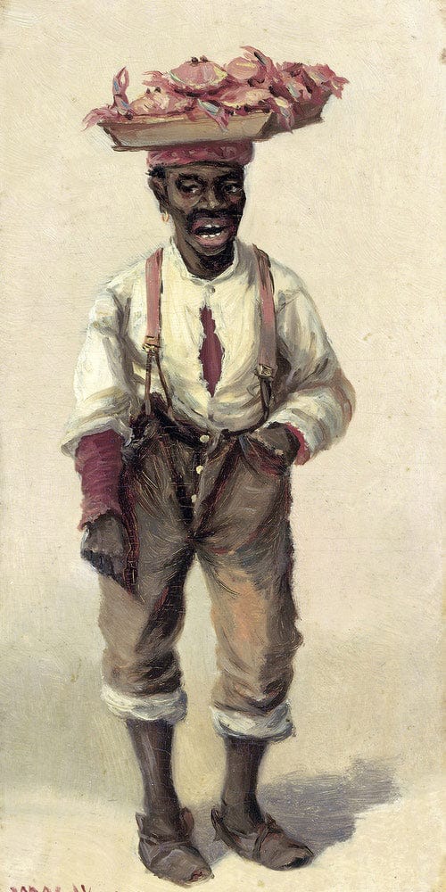 10" x 20" / Fine Art Paper Crab Seller By William Aiken Walker Fine Art Print