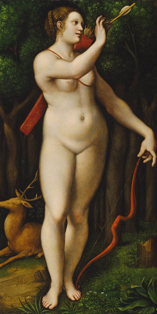 10" x 20" / Fine Art Paper Diana The Huntress 1526 By Giampietrino Fine Art Print