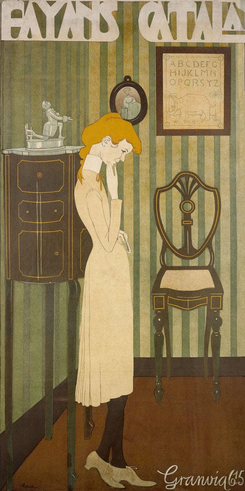 10" x 20" / Fine Art Paper Fayans Catala By Feliu Elias Bracons Fine Art Print