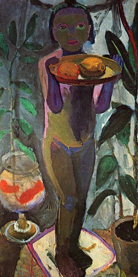 10" x 20" / Fine Art Paper Girl With Fishbowl By Paula Modersohn Becker Fine Art Print