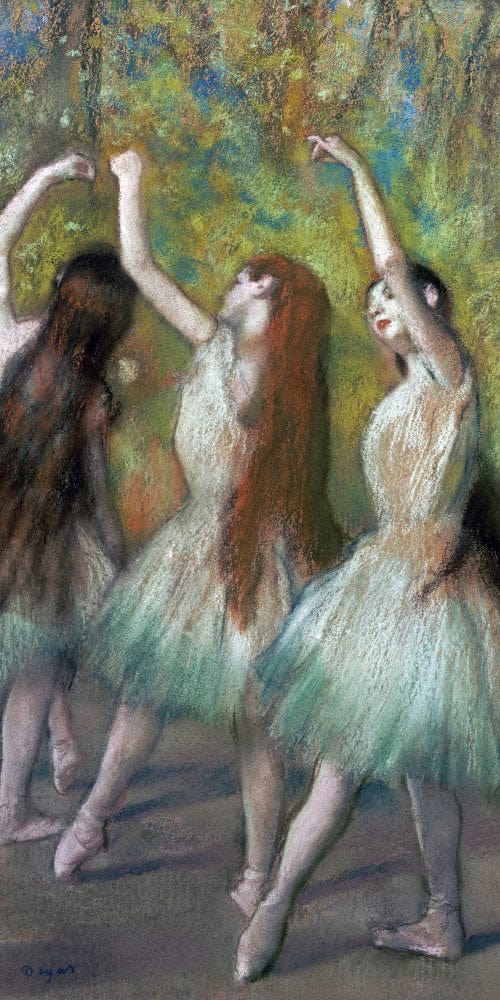 10" x 20" / Fine Art Paper Green Dancers By Edgar Degas Fine Art Print