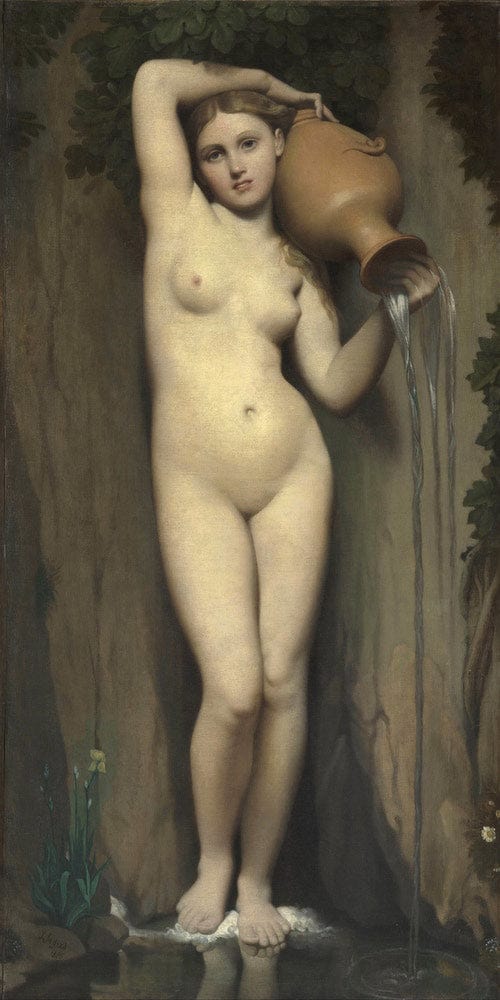 10" x 20" / Fine Art Paper La Source (The Spring) By Jean Auguste Dominique Ingres Fine Art Print