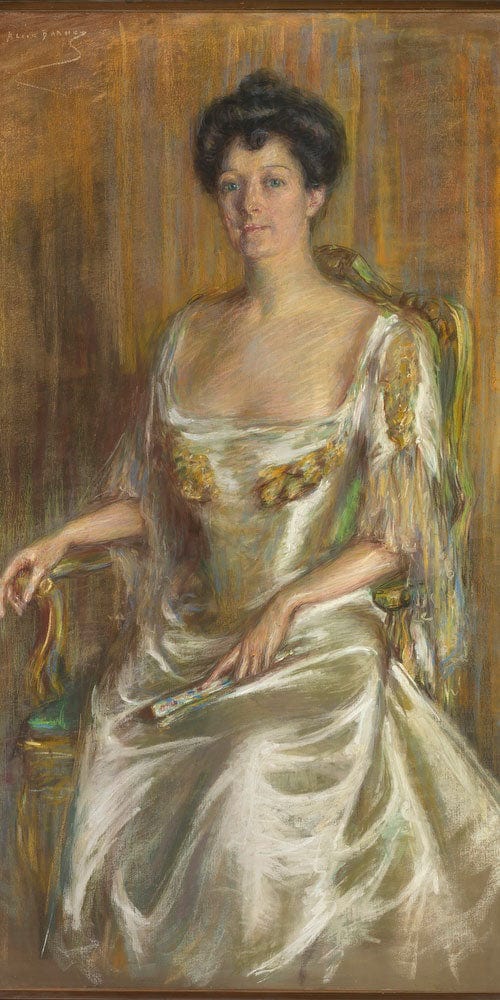 10" x 20" / Fine Art Paper Lady With Fan By Alice Pike Barney Fine Art Print