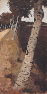 10" x 20" / Fine Art Paper Landscape With Birches By Paula Modersohn Becker Fine Art Print