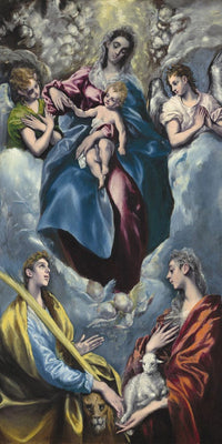 10" x 20" / Fine Art Paper Madonna And Child With Saint Martina And Saint Agnes By El Greco Fine Art Print