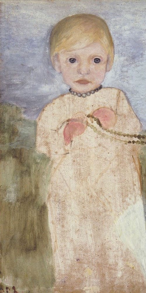 10" x 20" / Fine Art Paper Mieke Vogeler With Pearl Necklace By Paula Modersohn Becker Fine Art Print