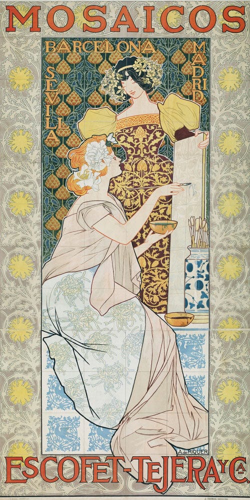 10" x 20" / Fine Art Paper Mosaicos Escofet Tejera Y Ca By Alejandro De Riquer Fine Art Print
