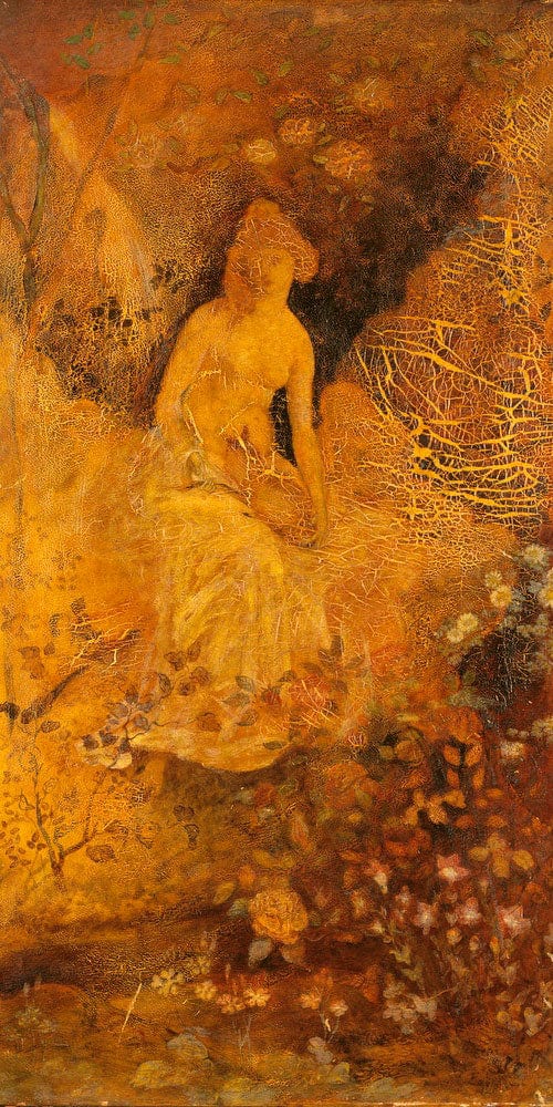 10" x 20" / Fine Art Paper Panel For A Screen  Woman With A Deer By Albert Pinkhamryder Fine Art Print