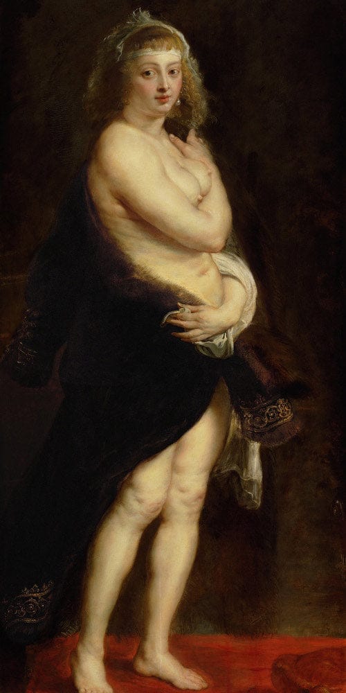 10" x 20" / Fine Art Paper Peter Paul Rubens Helene Fourment In A Fur Robe 1638 By Peter Paul Rubens Fine Art Print