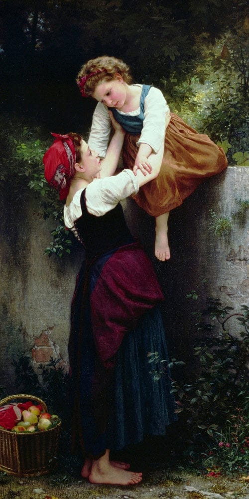 10" x 20" / Fine Art Paper Petites Maraudeuses Little Thieves 1872 By William Adolphe Bouguereau Fine Art Print