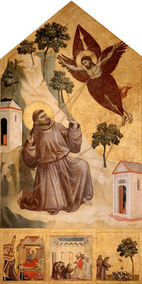 10" x 20" / Fine Art Paper Saint Francis Receiving The Stigmata 1300 By Giotto Di Bondone Fine Art Print
