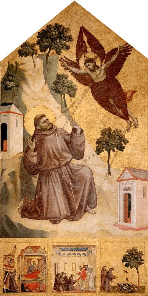 10" x 20" / Fine Art Paper Saint Francis Receiving The Stigmata 1300 By Giotto Di Bondone Fine Art Print