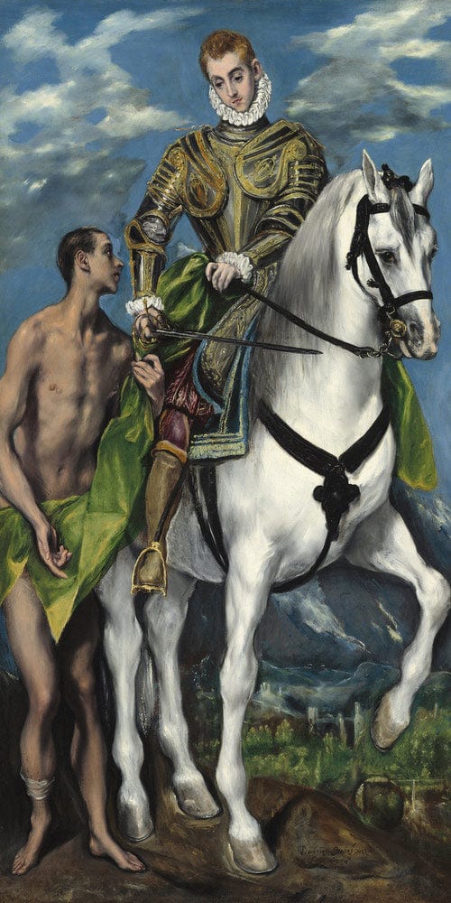 10" x 20" / Fine Art Paper Saint Martin And The Beggar By El Greco Fine Art Print
