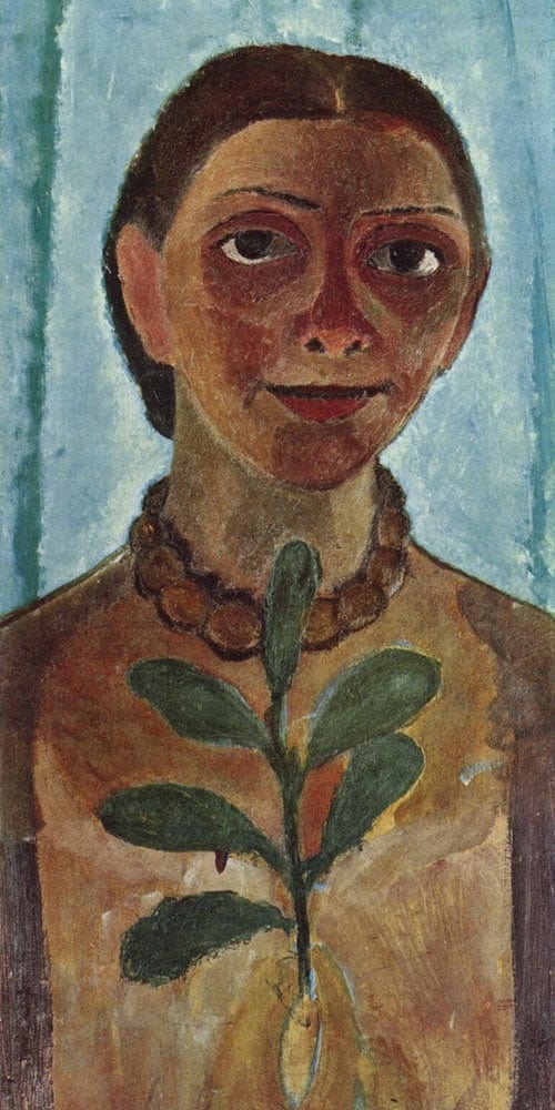 10" x 20" / Fine Art Paper Self Portrait 4 By Paula Modersohn Becker Fine Art Print