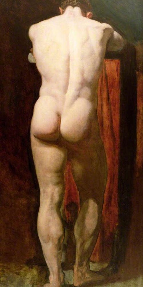 10" x 20" / Fine Art Paper Standing Male Nude By William Etty Fine Art Print