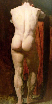 10" x 20" / Fine Art Paper Standing Male Nude By William Etty Fine Art Print