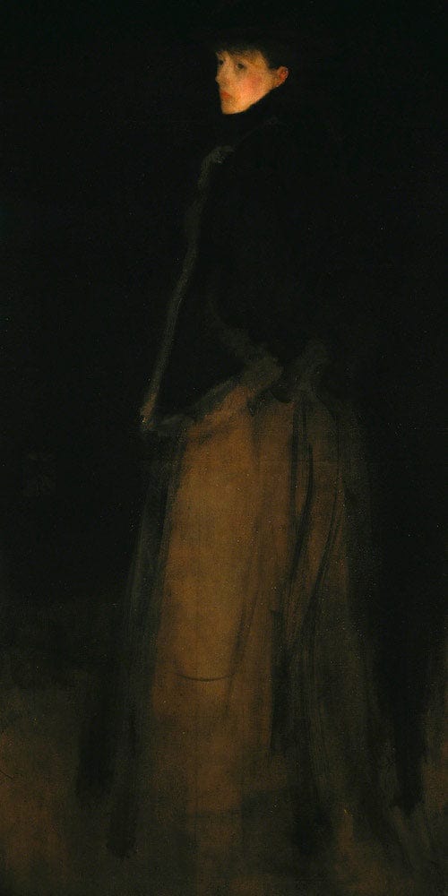 10" x 20" / Fine Art Paper The Fur Jacket Arrangement In Black And Brown By James McNeill Whistler Fine Art Print