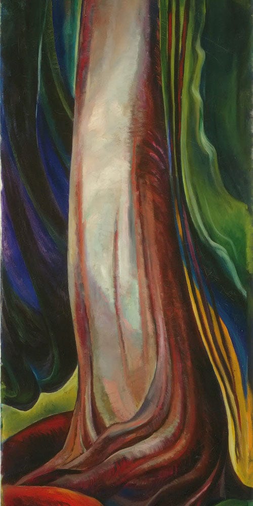 10" x 20" / Fine Art Paper Tree Trunk By Emily Carr Fine Art Print