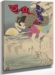 100 Aspects No 10 Moon Of Pure Snow At Asano River 1885 By Tsukioka Yoshitoshi Fine Art Print