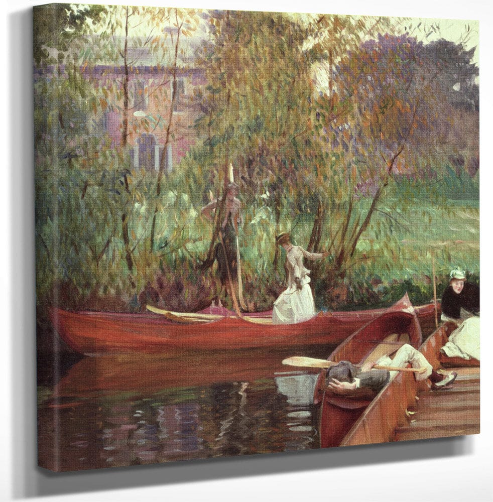 12" x 12" / Canvas Wrap A Boating Party By John Singer Sargent Fine Art Print