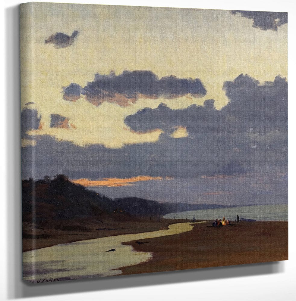 12" x 12" / Canvas Wrap A Stormy Evening By Frank V. Dudley Fine Art Print