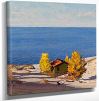 12" x 12" / Canvas Wrap A Sunny Autumn Day By Frank V. Dudley Fine Art Print