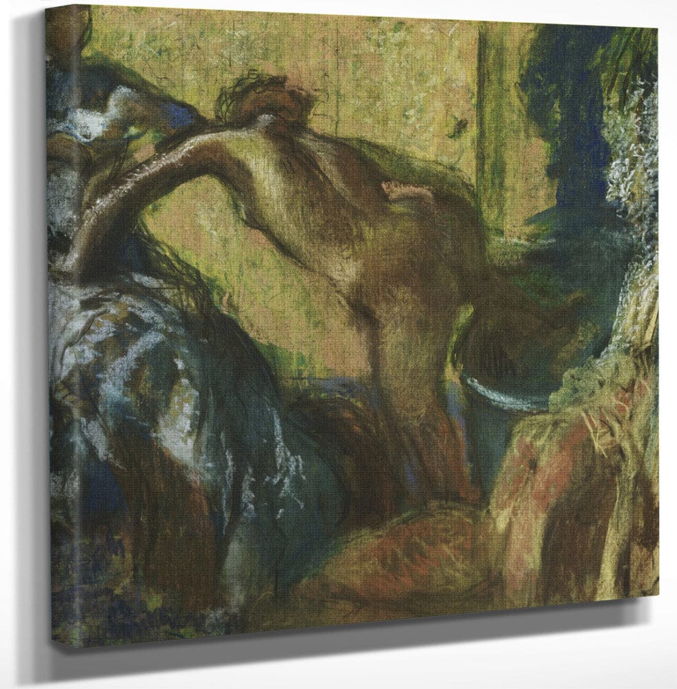 12" x 12" / Canvas Wrap After The Bath 7 By Edgar Degas Fine Art Print