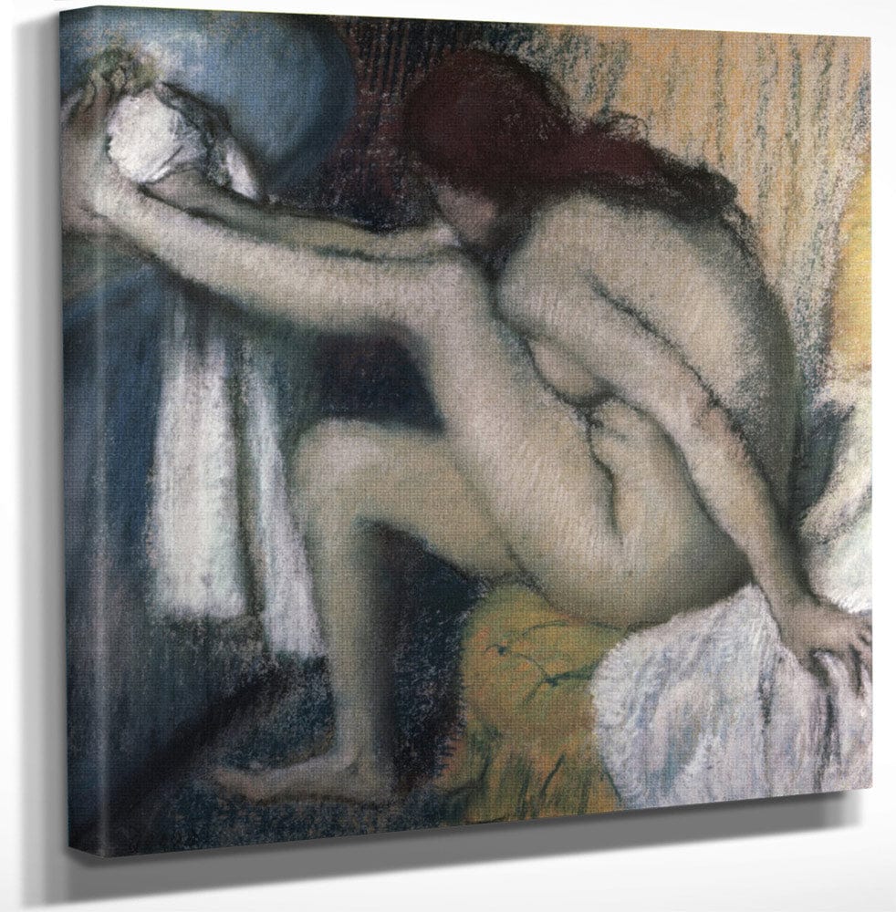 12" x 12" / Canvas Wrap After The Bath 8 By Edgar Degas Fine Art Print