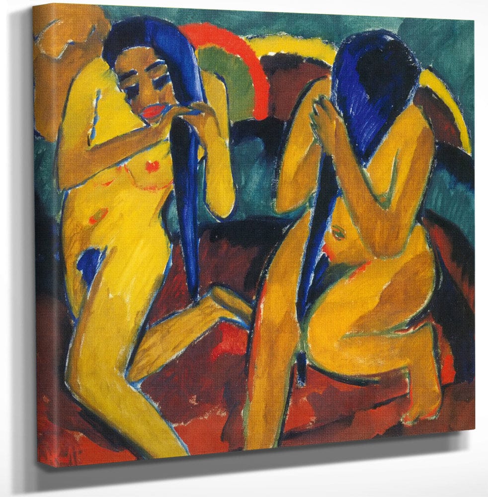 12" x 12" / Canvas Wrap After The Swim M9 Karl Schmidt Rottluff Fine Art Print