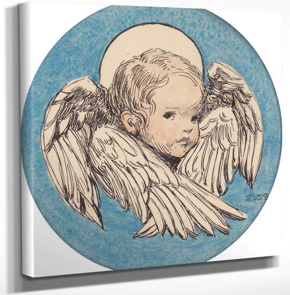 12" x 12" / Canvas Wrap Angel A Childs Prayer Interior Book Illustration 1926 By Jessie Willcox Smith Fine Art Print