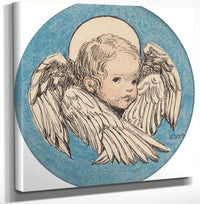12" x 12" / Canvas Wrap Angel A Childs Prayer Interior Book Illustration 1926 By Jessie Willcox Smith Fine Art Print