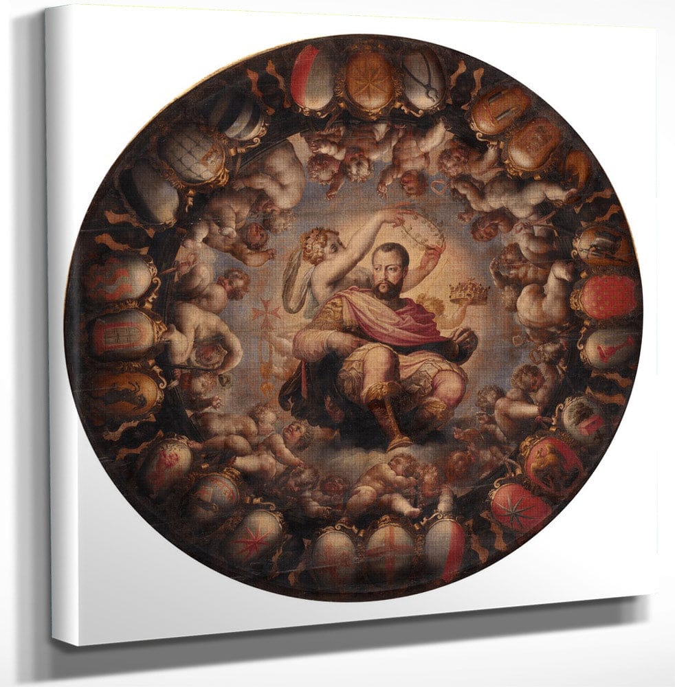 12" x 12" / Canvas Wrap Apotheosis Of Cosimo I 1565 By Giorgio Vasari Fine Art Print