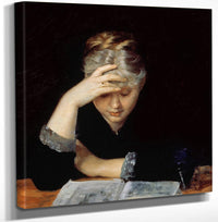 12" x 12" / Canvas Wrap At A Book 1882 By Marie Bashkirtseff Fine Art Print