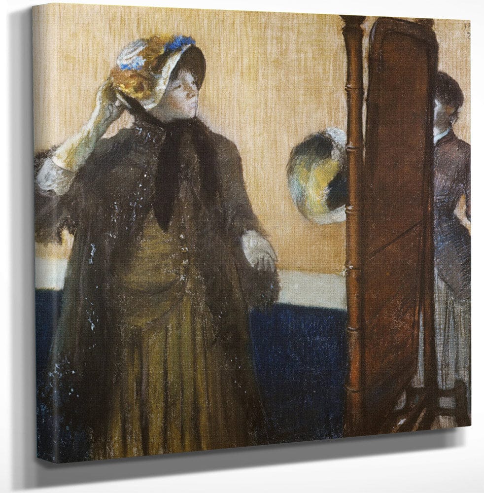 12" x 12" / Canvas Wrap At The Milliner's 2 By Edgar Degas Fine Art Print