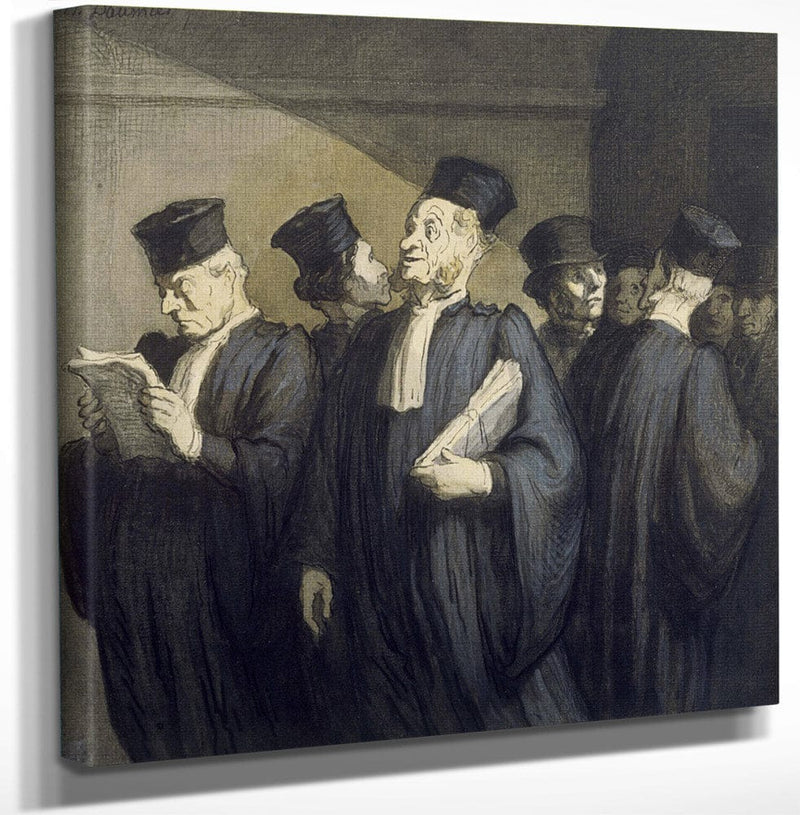 12" x 12" / Canvas Wrap Avant L'audience 1 By Honore Daumier Fine Art Print