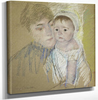 12" x 12" / Canvas Wrap Baby Bill In His Cap And Shift, Held By His Nurse By Mary Cassatt Fine Art Print