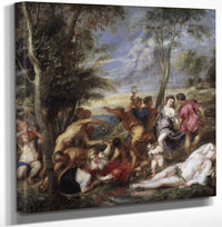 12" x 12" / Canvas Wrap Bacchanal At Andros By Peter Paul Rubens Fine Art Print