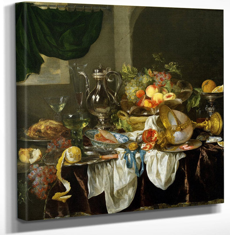 12" x 12" / Canvas Wrap Banquet Still Life By Abraham Van Beyeren Fine Art Print