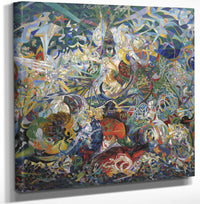 12" x 12" / Canvas Wrap Battle Of Lights, Coney Island, Mardi Gras By Joseph Stella Fine Art Print