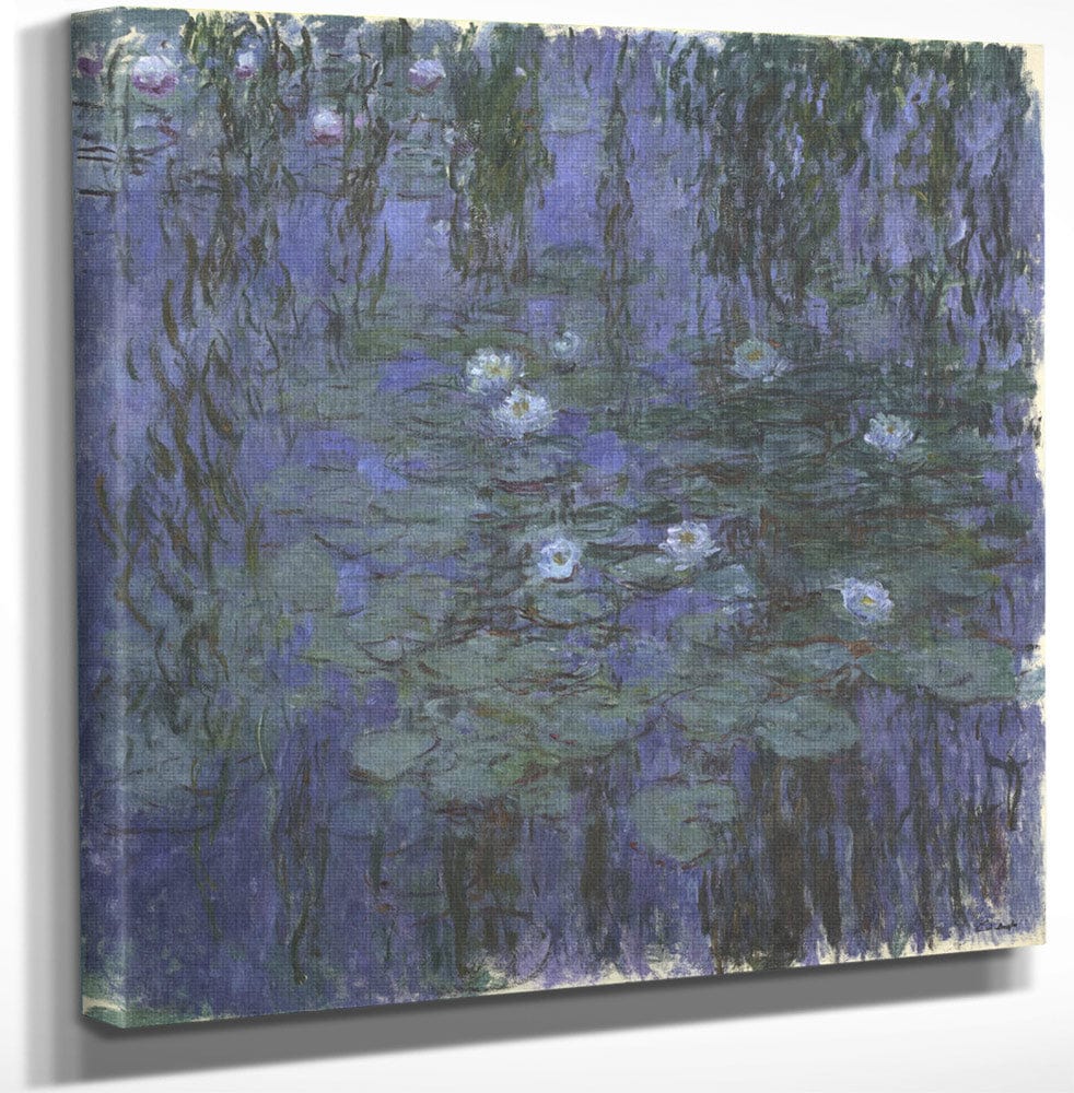 12" x 12" / Canvas Wrap Blue Water Lilies By Claude Monet Fine Art Print