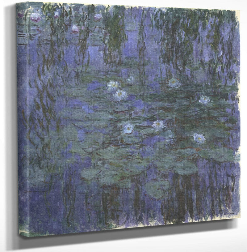 12" x 12" / Canvas Wrap Blue Water Lilies By Claude Monet Fine Art Print
