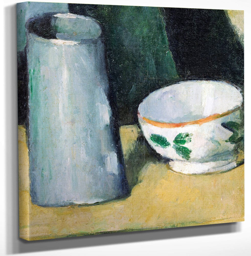 12" x 12" / Canvas Wrap Bowl And Milk Jug By Paul Cezanne Fine Art Print