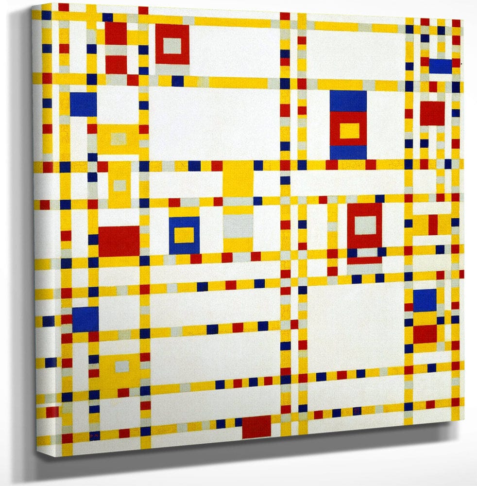 12" x 12" / Canvas Wrap Broadway Boogie Woogie By Piet Mondrian Fine Art Print