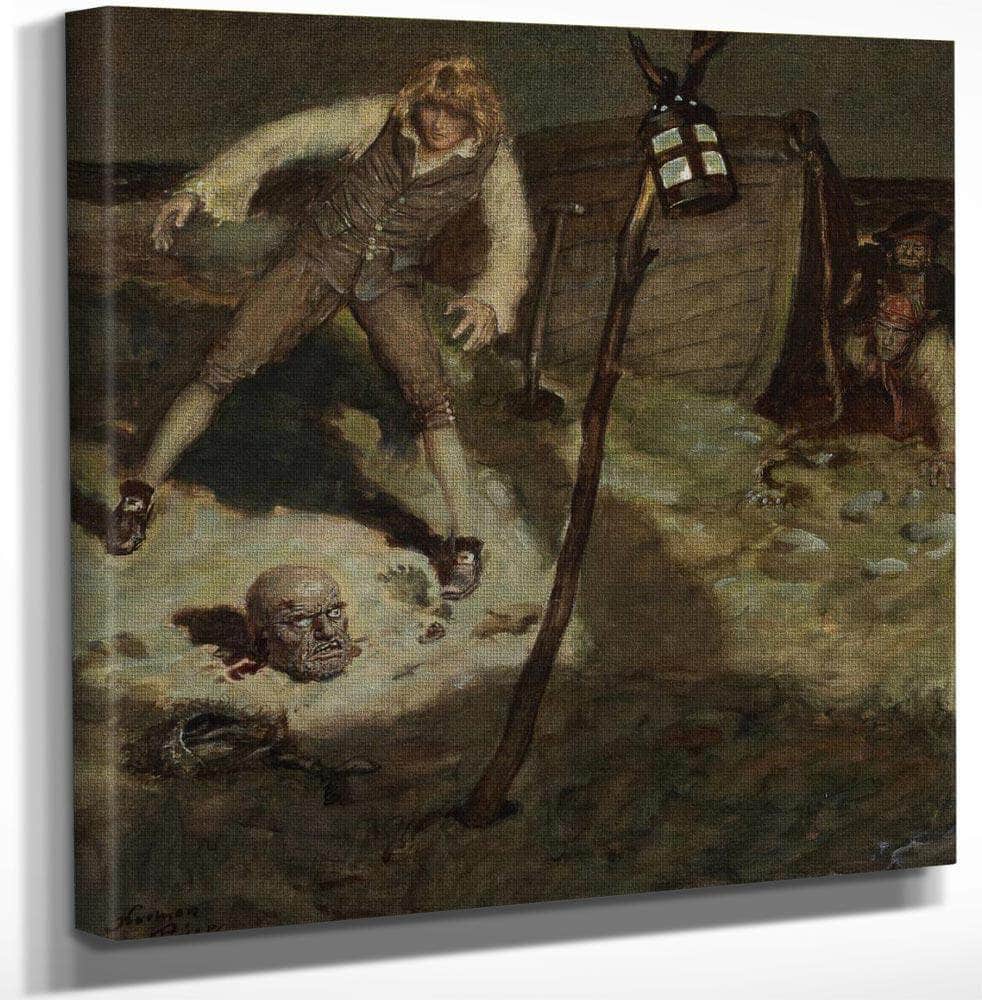 12" x 12" / Canvas Wrap Captain Death Ii Liberty Magazine Illustration 1928 By Norman Mills Price Fine Art Print