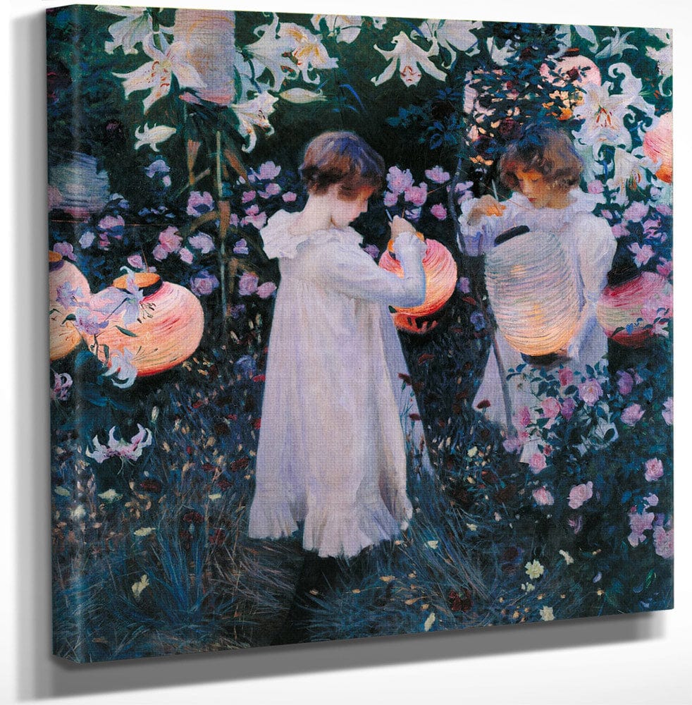 12" x 12" / Canvas Wrap Carnation, Lily, Lily, Rose By John Singer Sargent Fine Art Print