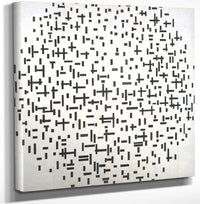 12" x 12" / Canvas Wrap Compositie in lijn, tweede staat, 1916-1917 By Piet Mondrian Fine Art Print